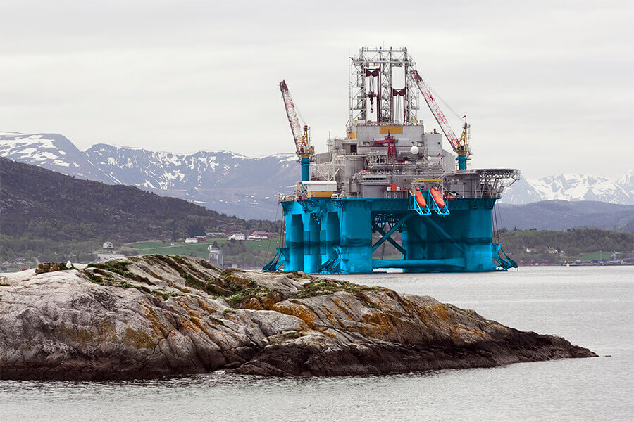 Oil Rig on Coast