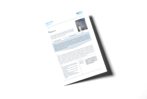 A document titled "Case Study: Openreach," featuring the Opentext logo and an image of a modern glass building, with text and charts in a structured layout. The header and footer have logo and text elements.