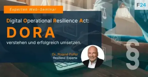 Nehmen Sie an unserem Experten-Webinar zum Digital Operational Resilience Act (DORA) mit Dr. Roland Pulfer, einem führenden Experten für Resilienz, teil. Vor einem Hintergrund mit digitalen und juristischen Symbolen gewinnen Sie wichtige Erkenntnisse zur Stärkung Ihrer operativen Resilienz in der heutigen digitalen Landschaft.