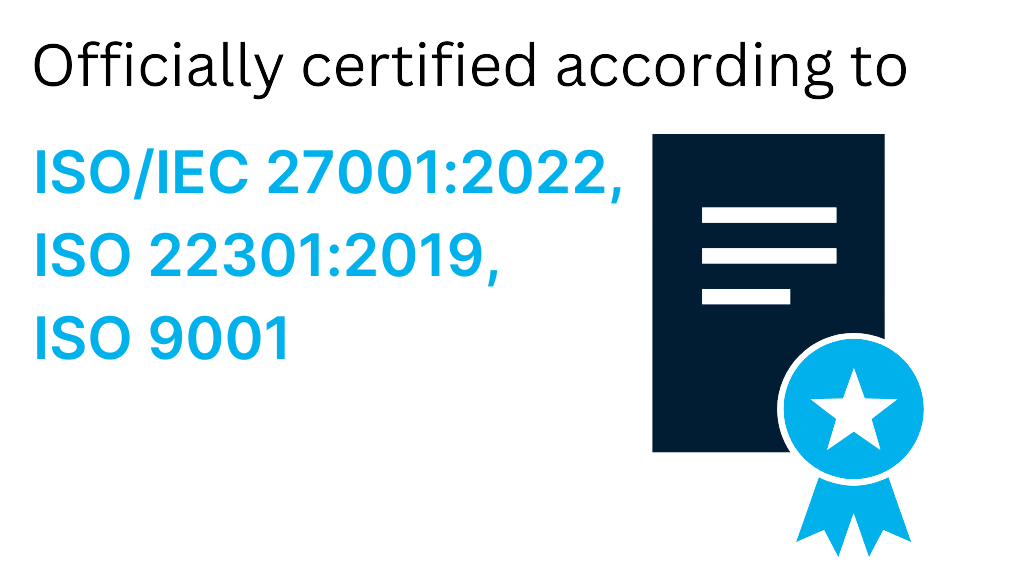 This picture shows the official ISO certifications of F24.