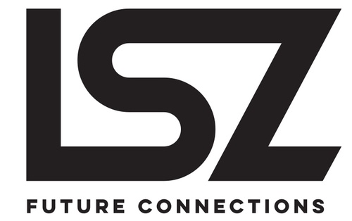Black stylized letters "LSZ" in bold, modern font above the words "FUTURE CONNECTIONS" in smaller capitals, all on a white background—perfect branding for your Customers and Friends Evening event.
