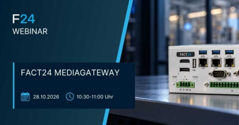 das ist ein fact24 mediagateway in einem serverraum